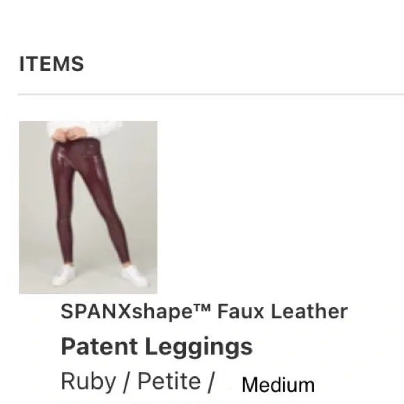 Spanx Shape Faux Leather patent leggings - Picture 7 of 7